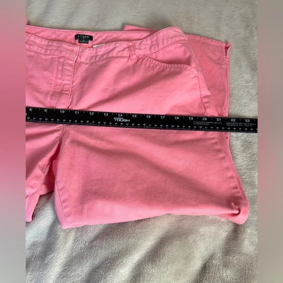 J.Crew Factory Favorite Fit Peach Pink Straight  Cropped Cotton Pants Size 12 - Picture 8 of 10